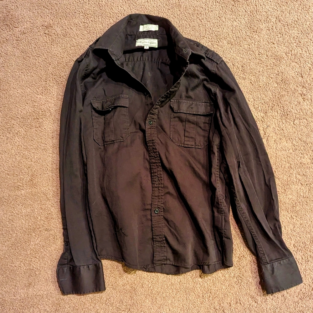 Black Casual Button down